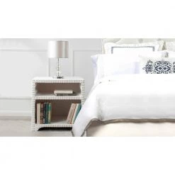 Jason Antique White Nailhead Side Table Night Stand by Jennifer Taylor -Jennifer Taylor Home Store antique white jennifer taylor nightstands 87002 879 31 1000