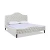 Bridget Antique White Yarn Dyed King Tufted Platform Bed Set by Jennifer Taylor