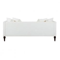 Stanbury 82.5 in. Antique White Linen 3-Seater Tuxedo Sofa with Nailheads by Jennifer Taylor -Jennifer Taylor Home Store antique white woven jennifer taylor sofas couches 63012 3 879 1d 1000