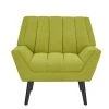 Houston Apple Green Plush Low-Pile Velour Mid Century Modern Arm Chair by Handy Living