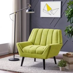 Houston Apple Green Plush Low-Pile Velour Mid Century Modern Arm Chair by Handy Living -Jennifer Taylor Home Store apple green handy living accent chairs 340c cnf62 275 c3 1000