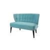 Becca 52 in. Arctic Blue Channel Button Tufted Velvet 2-Seater Armless Settee with Wood Legs by Jennifer Taylor