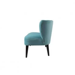 Becca 52 in. Arctic Blue Channel Button Tufted Velvet 2-Seater Armless Settee with Wood Legs by Jennifer Taylor -Jennifer Taylor Home Store arctic blue velvet jennifer taylor loveseats 61110 894 c3 1000