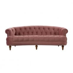 La Rosa 84 in. W Round Arm Velvet Victorian Chesterfield Curved Tufted Sofa, Ash Rose Pink Velvet by Jennifer Taylor -Jennifer Taylor Home Store ash rose pink velvet jennifer taylor sofas couches hd971 3 2525 40 1000