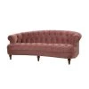 La Rosa 84 in. W Round Arm Velvet Victorian Chesterfield Curved Tufted Sofa, Ash Rose Pink Velvet by Jennifer Taylor