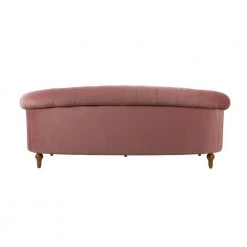 La Rosa 84 in. W Round Arm Velvet Victorian Chesterfield Curved Tufted Sofa, Ash Rose Pink Velvet by Jennifer Taylor -Jennifer Taylor Home Store ash rose pink velvet jennifer taylor sofas couches hd971 3 2525 66 1000