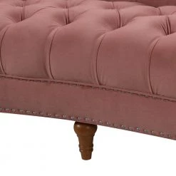 La Rosa 84 in. W Round Arm Velvet Victorian Chesterfield Curved Tufted Sofa, Ash Rose Pink Velvet by Jennifer Taylor -Jennifer Taylor Home Store ash rose pink velvet jennifer taylor sofas couches hd971 3 2525 77 1000
