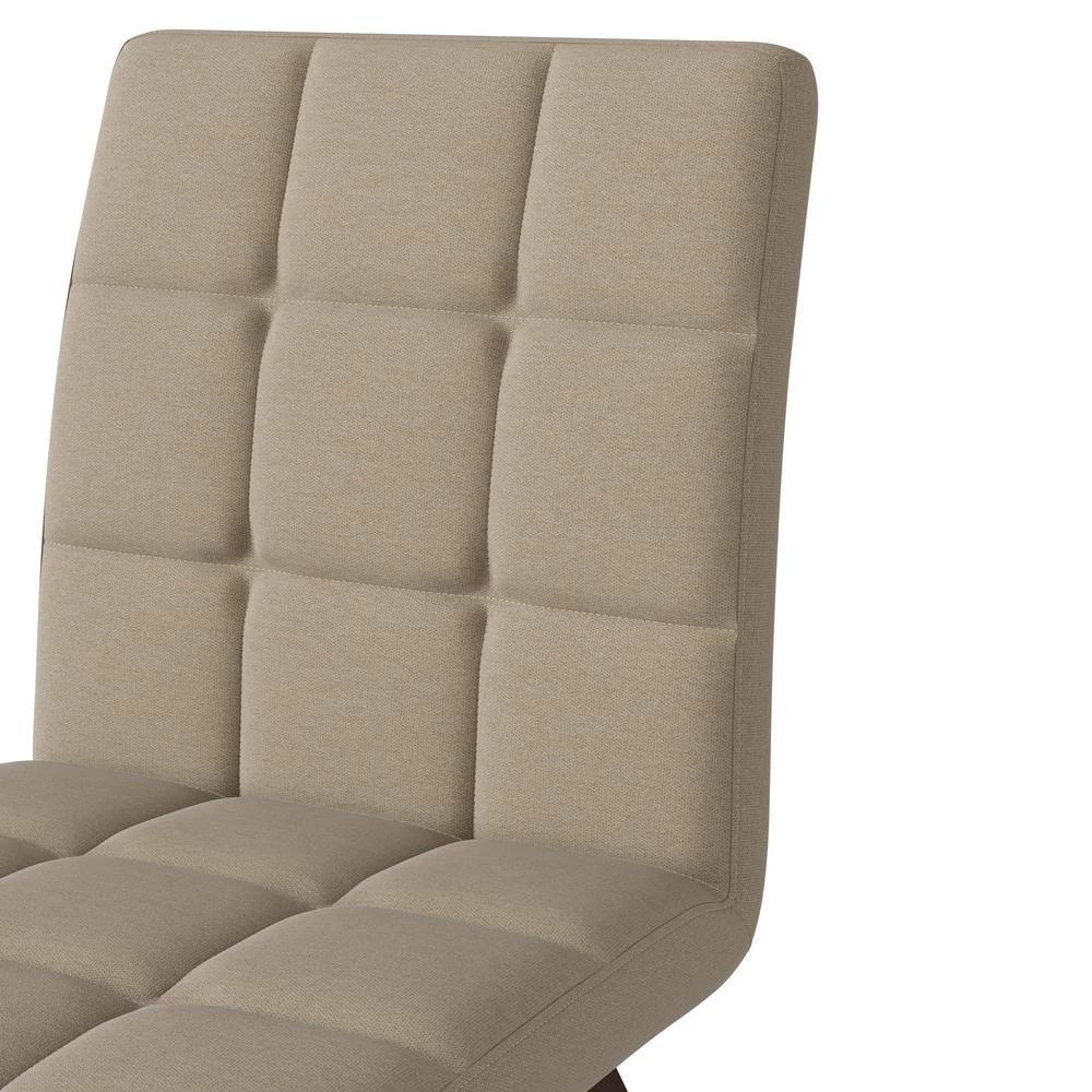 Oskar Barley Tan Low-pile Velour Fabric Armless Upholstered Dining Side Chairs (Set of 4) by Handy Living 7 Oskar Barley Tan Low-pile Velour Fabric Armless Upholstered Dining Side Chairs (Set of 4) by Handy Living - Image 7