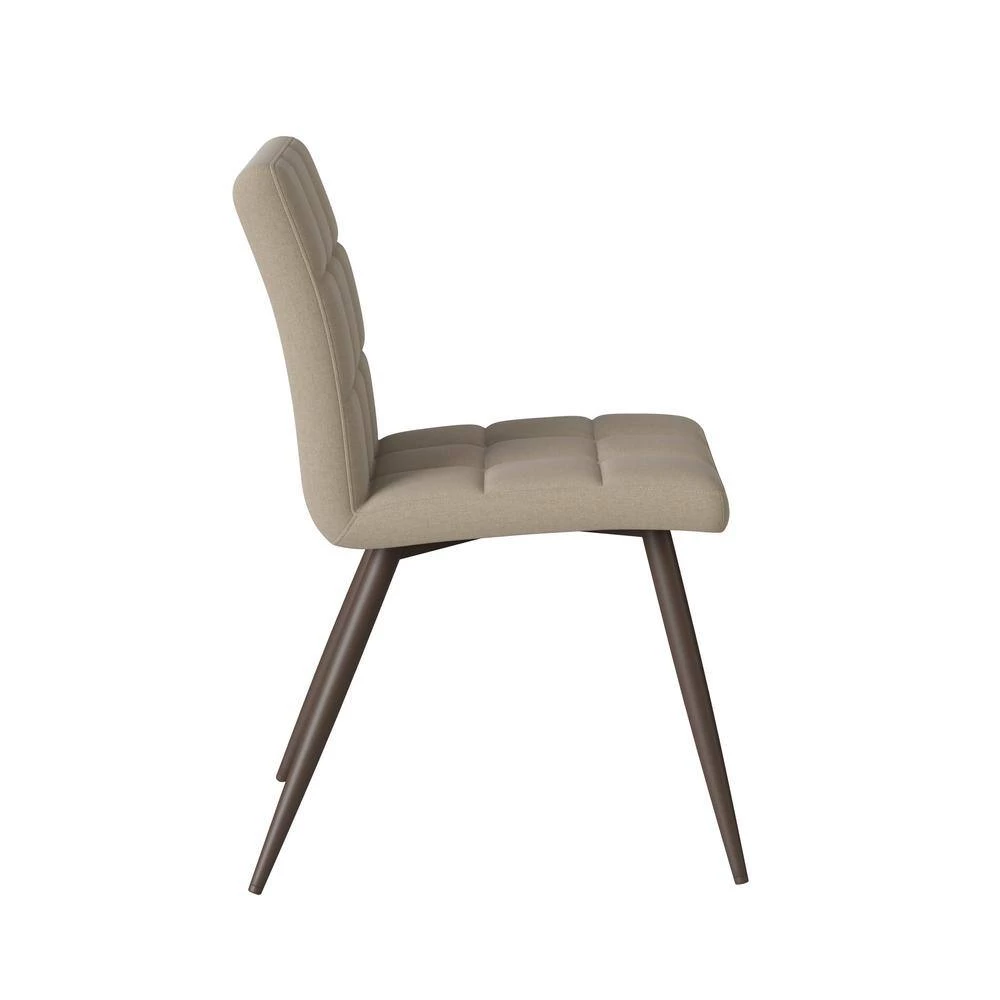 Oskar Barley Tan Low-pile Velour Fabric Armless Upholstered Dining Side Chairs (Set of 4) by Handy Living 2 Oskar Barley Tan Low-pile Velour Fabric Armless Upholstered Dining Side Chairs (Set of 4) by Handy Living - Image 2