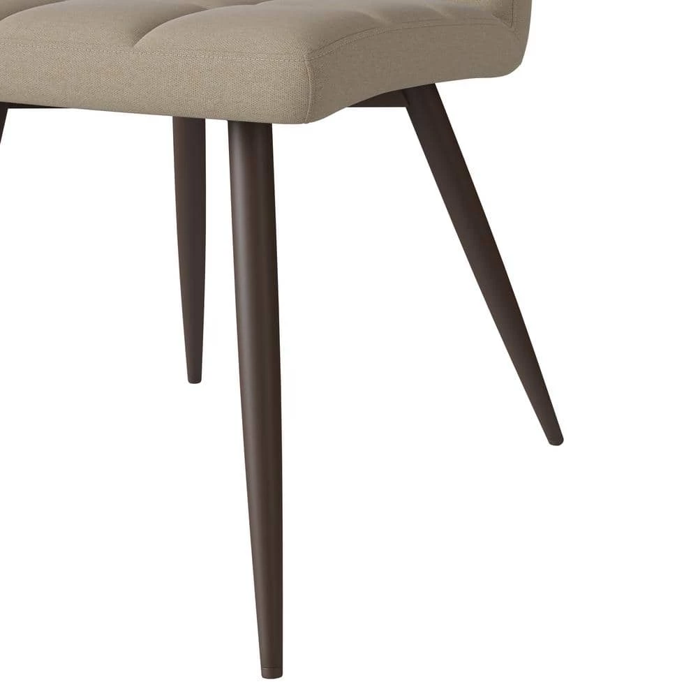 Oskar Barley Tan Low-pile Velour Fabric Armless Upholstered Dining Side Chairs (Set of 4) by Handy Living 8 Oskar Barley Tan Low-pile Velour Fabric Armless Upholstered Dining Side Chairs (Set of 4) by Handy Living - Image 8