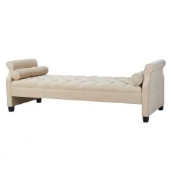Eliza Beige Bench by Jennifer Taylor -Jennifer Taylor Home Store beige chenille jennifer taylor chaise lounges 65001 584 1d 1000