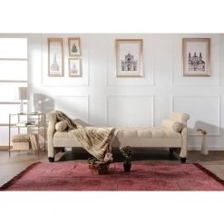 Eliza Beige Bench by Jennifer Taylor -Jennifer Taylor Home Store beige chenille jennifer taylor chaise lounges 65001 584 31 1000