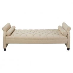 Eliza Beige Bench by Jennifer Taylor -Jennifer Taylor Home Store beige chenille jennifer taylor chaise lounges 65001 584 66 1000