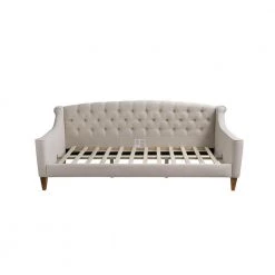 Lucy 84 in. Beige Linen 2-Seater Twin Sleeper Sofa Bed with Tapered Legs by Jennifer Taylor -Jennifer Taylor Home Store beige jennifer taylor sofa beds 65000 970 1f 1000
