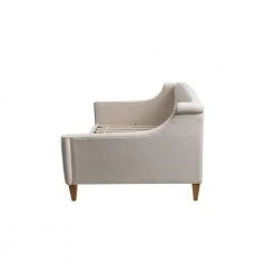 Lucy 84 in. Beige Linen 2-Seater Twin Sleeper Sofa Bed with Tapered Legs by Jennifer Taylor -Jennifer Taylor Home Store beige jennifer taylor sofa beds 65000 970 4f 1000