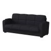 Abygail Storage Arm Convert-a-Couch in Black Microfiber by Handy Living