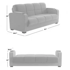 Abygail Storage Arm Convert-a-Couch in Black Microfiber by Handy Living -Jennifer Taylor Home Store black handy living sofas couches a157513 76 1000