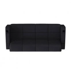 Abygail Storage Arm Convert-a-Couch in Black Microfiber by Handy Living -Jennifer Taylor Home Store black handy living sofas couches a157513 a0 1000