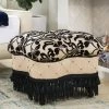 Ellen Hand Tufted Ottoman, Black & Ivory by Jennifer Taylor