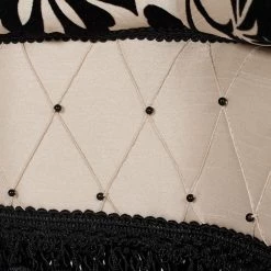 Ellen Hand Tufted Ottoman, Black & Ivory by Jennifer Taylor -Jennifer Taylor Home Store black ivory floral velvet diamond pattern jennifer taylor ottomans 2331 979566 c3 1000