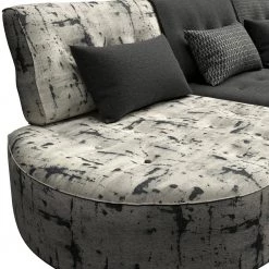 Domena 5-Piece Midnight Black Geometric/Gray Polyester L-Shaped Sectional Sofa with Ottoman by Handy Living -Jennifer Taylor Home Store black midnight black geometric gray concrete print handy living sectional sofas a138598 1f 1000