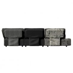 Domena 5-Piece Midnight Black Geometric/Gray Polyester L-Shaped Sectional Sofa with Ottoman by Handy Living -Jennifer Taylor Home Store black midnight black geometric gray concrete print handy living sectional sofas a138598 66 1000