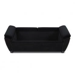 Jolene Storage Bench Nailhead Accent Black by Jennifer Taylor -Jennifer Taylor Home Store black velvet jennifer taylor bedroom benches 85610 927 1d 1000