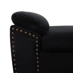 Jolene Storage Bench Nailhead Accent Black by Jennifer Taylor -Jennifer Taylor Home Store black velvet jennifer taylor bedroom benches 85610 927 77 1000