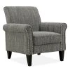 Tapley Black, White and Tan Tweed Fabric Arm Chair with Nailhead Trim by Handy Living