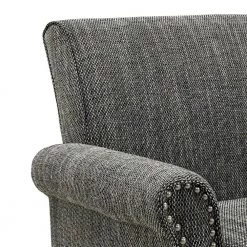 Tapley Black, White and Tan Tweed Fabric Arm Chair with Nailhead Trim by Handy Living -Jennifer Taylor Home Store black white and tan tweed fabric handy living accent chairs a163682 fa 1000
