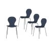 Alumnus Mid Century Modern Armless Dining Chairs in Blue Finish (Set of 4) by Handy Living