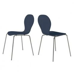 Alumnus Mid Century Modern Armless Dining Chairs in Blue Finish (Set of 4) by Handy Living -Jennifer Taylor Home Store blue handy living dining chairs a163064 c3 1000
