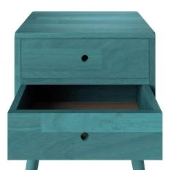 Freemont Blue Mid Century Modern Wood End Table with 2-Drawers by Handy Living -Jennifer Taylor Home Store blue handy living end side tables a149150 44 1000