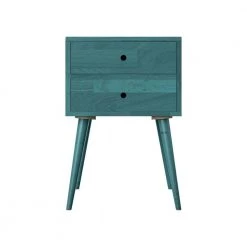 Freemont Blue Mid Century Modern Wood End Table with 2-Drawers by Handy Living -Jennifer Taylor Home Store blue handy living end side tables a149150 4f 1000