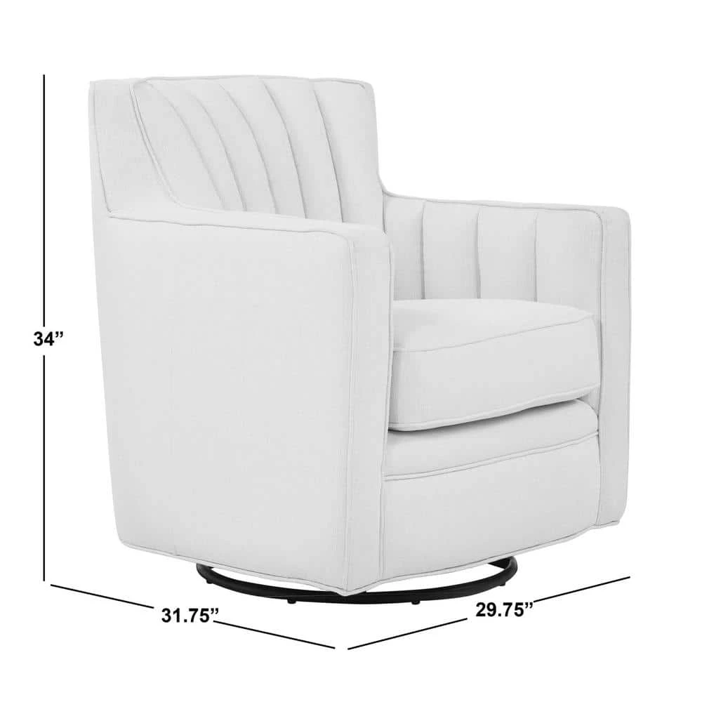 Zahara Blue Linen Swivel Arm Chair by Handy Living 8 Zahara Blue Linen Swivel Arm Chair by Handy Living - Image 8