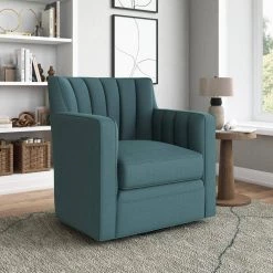 Zahara Blue Linen Swivel Arm Chair by Handy Living 17 Zahara Blue Linen Swivel Arm Chair by Handy Living -Jennifer Taylor Home Store blue linen handy living accent chairs 340c lin55 252 31 1000