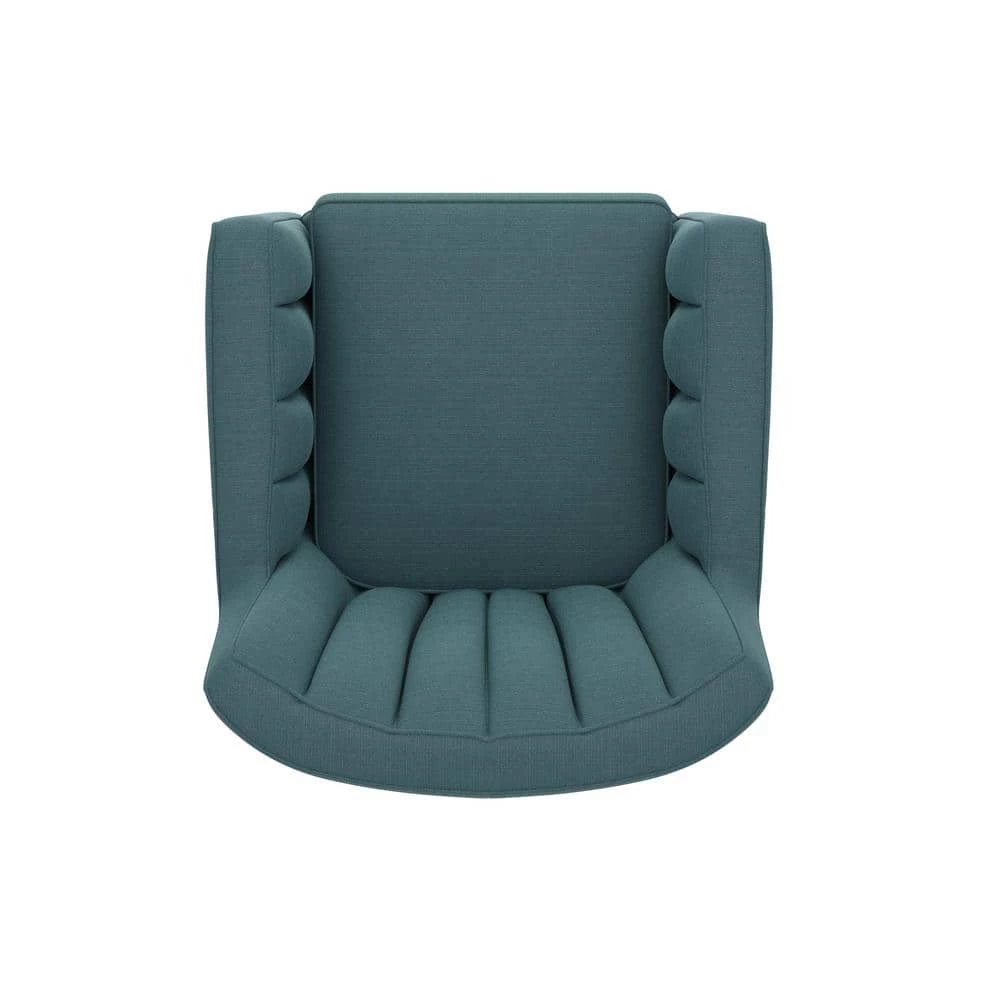 Zahara Blue Linen Swivel Arm Chair by Handy Living 4 Zahara Blue Linen Swivel Arm Chair by Handy Living - Image 4