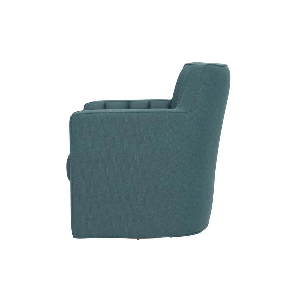 Zahara Blue Linen Swivel Arm Chair by Handy Living 2 Zahara Blue Linen Swivel Arm Chair by Handy Living - Image 2