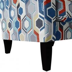 Travix Flared Arm Chair in Blue Modern Beehive Print by Handy Living -Jennifer Taylor Home Store blue modern beehive print handy living accent chairs a150682 44 1000