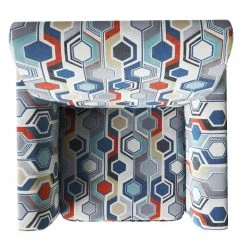 Travix Flared Arm Chair in Blue Modern Beehive Print by Handy Living -Jennifer Taylor Home Store blue modern beehive print handy living accent chairs a150682 a0 1000