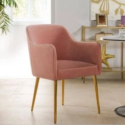 Ivy Blush Pink Mid-Century Modern Accent Desk Chair by Jennifer Taylor -Jennifer Taylor Home Store blush pink velvet jennifer taylor guest office chairs 60300 mvp 31 1000