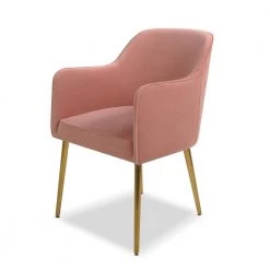 Ivy Blush Pink Mid-Century Modern Accent Desk Chair by Jennifer Taylor
