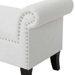 Kathy Roll Arm Entryway Accent Bench Bright White by Jennifer Taylor 16 Kathy Roll Arm Entryway Accent Bench Bright White by Jennifer Taylor -Jennifer Taylor Home Store bright white yarn dyed jennifer taylor dining benches 2413 780 44 1000