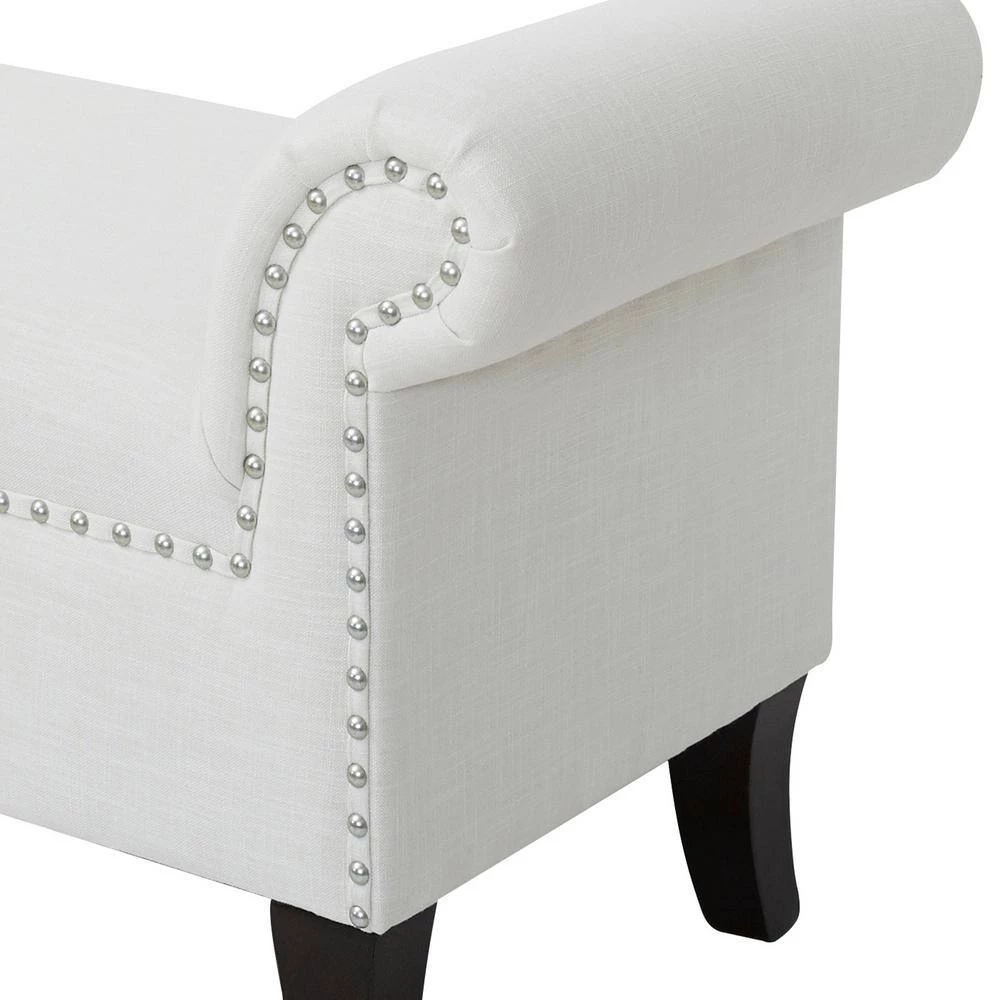 Kathy Roll Arm Entryway Accent Bench Bright White by Jennifer Taylor 8 Kathy Roll Arm Entryway Accent Bench Bright White by Jennifer Taylor - Image 8