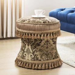 Leona Brown Decorative Ottoman by Jennifer Taylor
