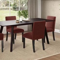 Stefan Burgundy Red Pebble Textured Fabric Side Chairs with Nailhead Trim (Set of 2) by Handy Living 17 Stefan Burgundy Red Pebble Textured Fabric Side Chairs with Nailhead Trim (Set of 2) by Handy Living -Jennifer Taylor Home Store burgundy red pebble textured handy living dining chairs a165389 31 1000