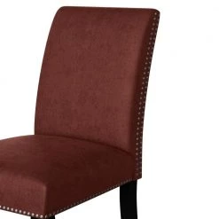 Stefan Burgundy Red Pebble Textured Fabric Side Chairs with Nailhead Trim (Set of 2) by Handy Living 15 Stefan Burgundy Red Pebble Textured Fabric Side Chairs with Nailhead Trim (Set of 2) by Handy Living -Jennifer Taylor Home Store burgundy red pebble textured handy living dining chairs a165389 fa 1000