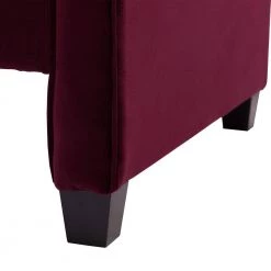 Eliza Upholstered Sofa Bed with 2 Bolster Pillows, Burgundy by Jennifer Taylor -Jennifer Taylor Home Store burgundy velvet jennifer taylor chaise lounges 65001 673 1d 1000