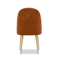 Burnt Orange Performance Velve London Modern Glam Ruched Upholstered Dining Side Chair (Set of 2) by Jennifer Taylor -Jennifer Taylor Home Store burnt orange jennifer taylor dining chairs 80010 mvo 2p my 66 1000