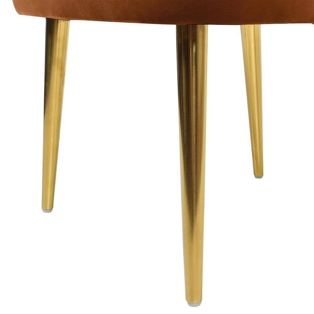 Misty Burnt Orange Velvet Modern Glam Accent Arm Chair by Jennifer Taylor 8 Misty Burnt Orange Velvet Modern Glam Accent Arm Chair by Jennifer Taylor - Image 8